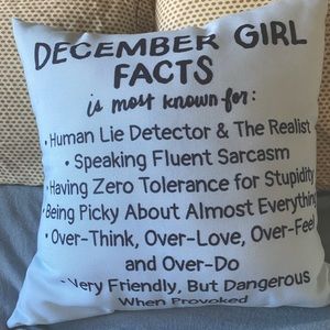 December Girl Throw Pillow